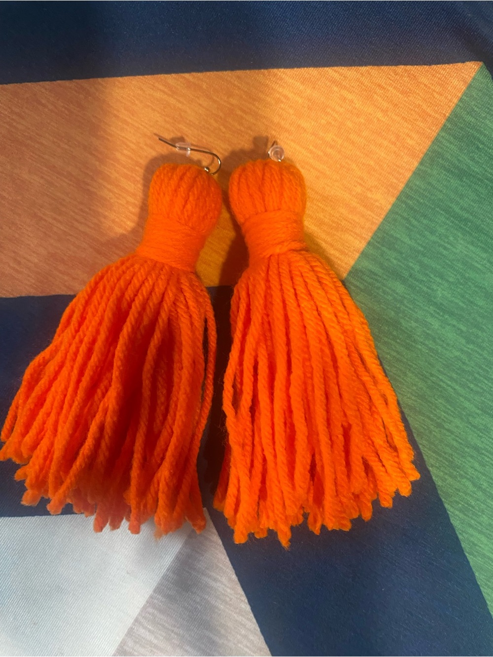 Bold Orange Tassel Drop Earrings for Women